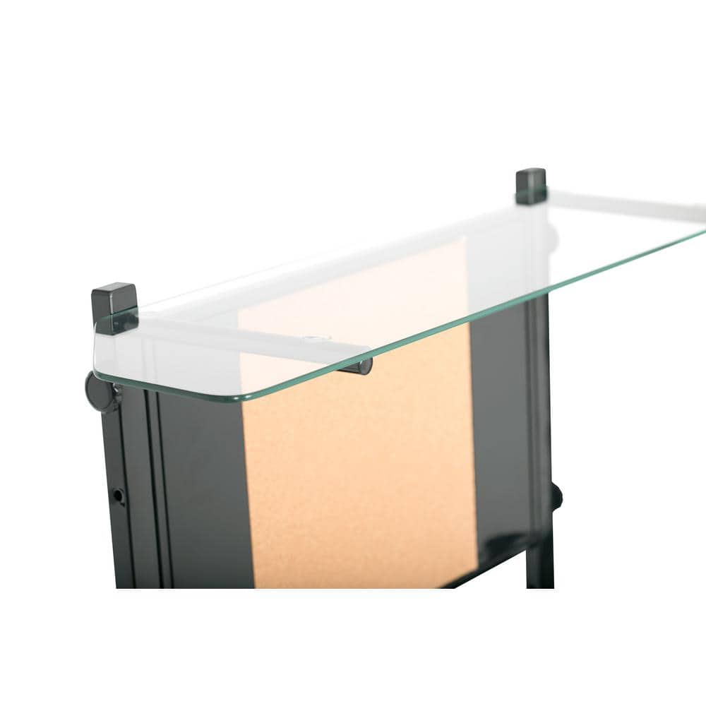 Futura Glass-Top Crafting Table with Drawer and Shelf