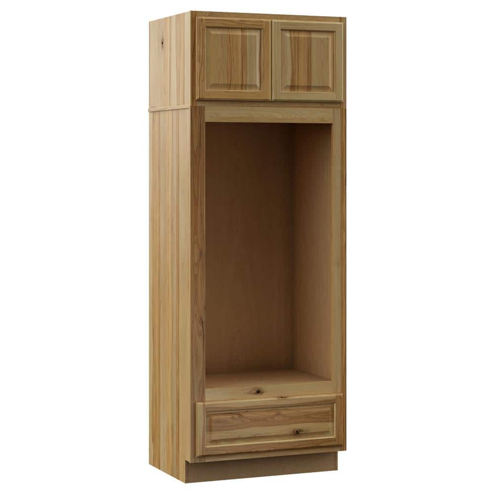 Hampton Bay Hampton 33 In W X 24 In D X 90 In H Assembled Double   Natural Hickory Hampton Bay Assembled Kitchen Cabinets Kdv3390 Nhk 64 1000 