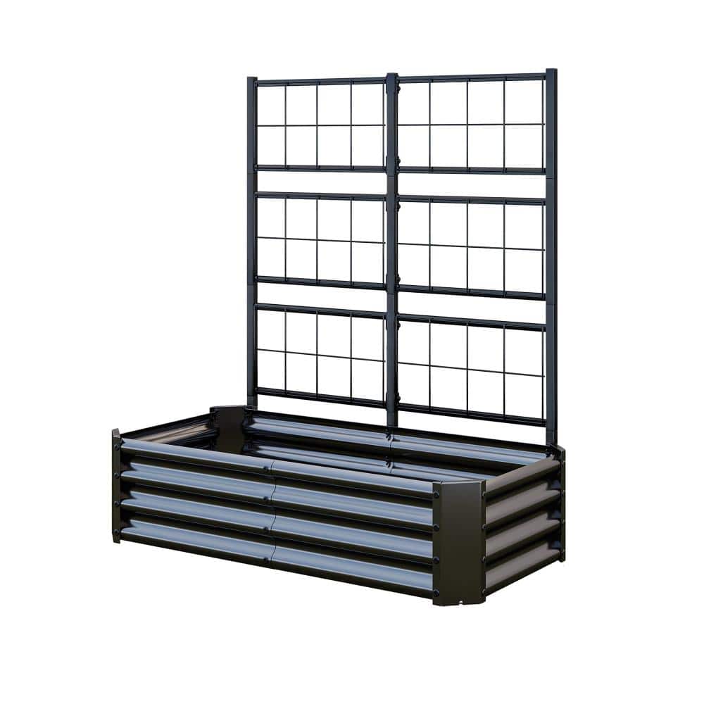 Avex Black Metal Rectangular Raised Garden Bed with Trellis (24 in. L x 47.6 in. W x 52.7 in. H) price history on PriceWatchPro