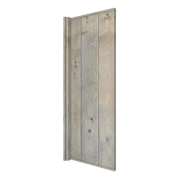CALHOME 12 in. x 48 in. Smoke Gray Solid Pine Wood Bathroom Urinal Partition Door Slab