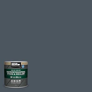 8 oz. #N480-7 Midnight Blue Solid Color Waterproofing Exterior Wood Stain and Sealer Sample