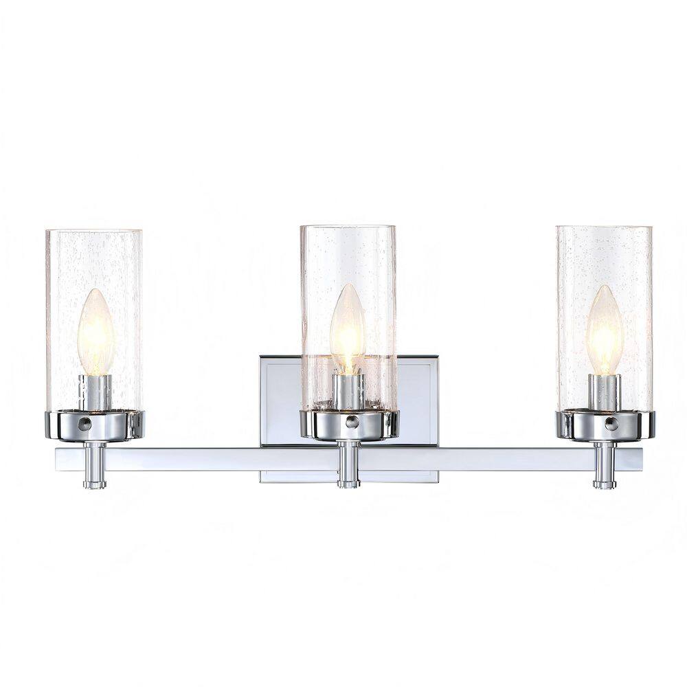 20 in. W 3-Light Brushed Nickel Vanity Light with Seeded Glass Shade price history on PriceWatchPro
