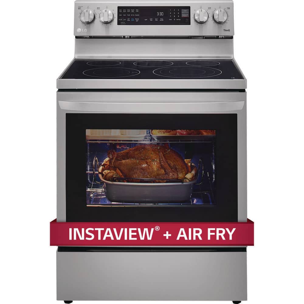 Stainless Smart InstaView Electric Slide-in Range with Air Fry Ft LG 6.3 Cu 
