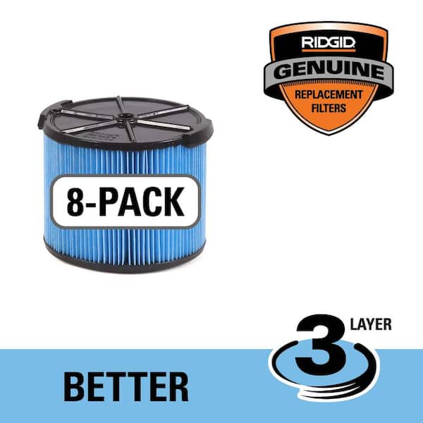 RIDGID 3-Layer Fine Dust Pleated Paper 