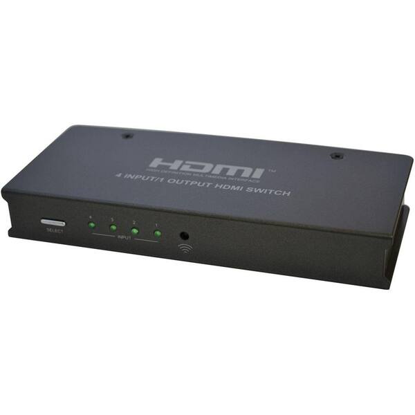 RF Link 4-Port HDMI Switcher with IR and Auto Switch