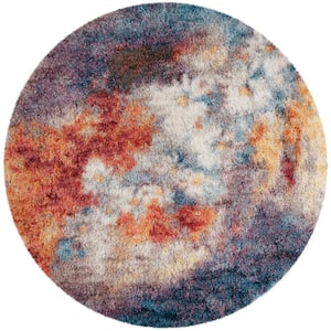 Gypsy Rust/Ivory 7 ft. x 7 ft. Round Solid Area Rug