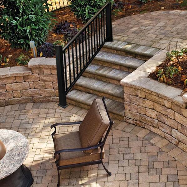 Arlington 42 in. H x 72 in. W Textured Black Aluminum Stair Railing Kit