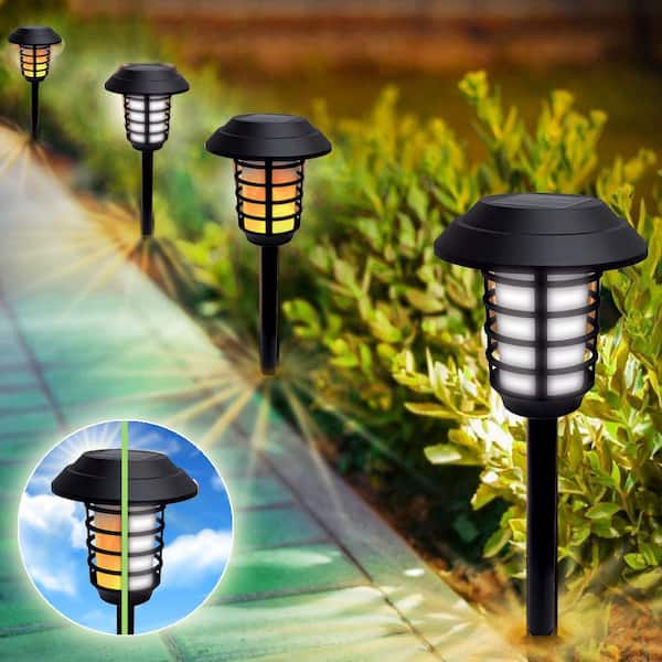 Retro Garden Solar Metal Flame Lantern Hanging Lamp Lighting Outdoor For Pathway