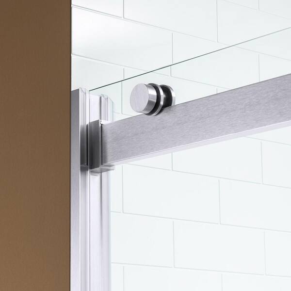 Woodbridge Westfield 56 in. to 60 in. x 76 in. Frameless Sliding Shower Door with Shatter Retention Glass in Brushed Gold Finish HSD3724