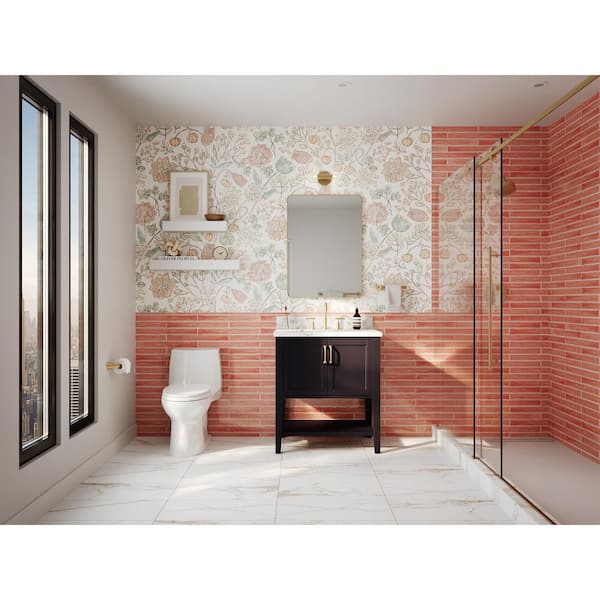 KOHLER Essential 22 in. W x 34 in. H Rectangle Framing Wall Mirror with Modern Brushed Gold
