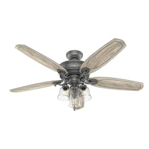 Pryce Park 54 in. LED Indoor Matte Silver Ceiling Fan with Light