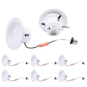 4 in. New Construction and Remodel Recessed Retrofit Dimmable Down Can LED Light Replacement Conversion Kit (6-Pack)