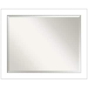 Wedge White 32 in. H x 26 in. W Framed Wall Mirror