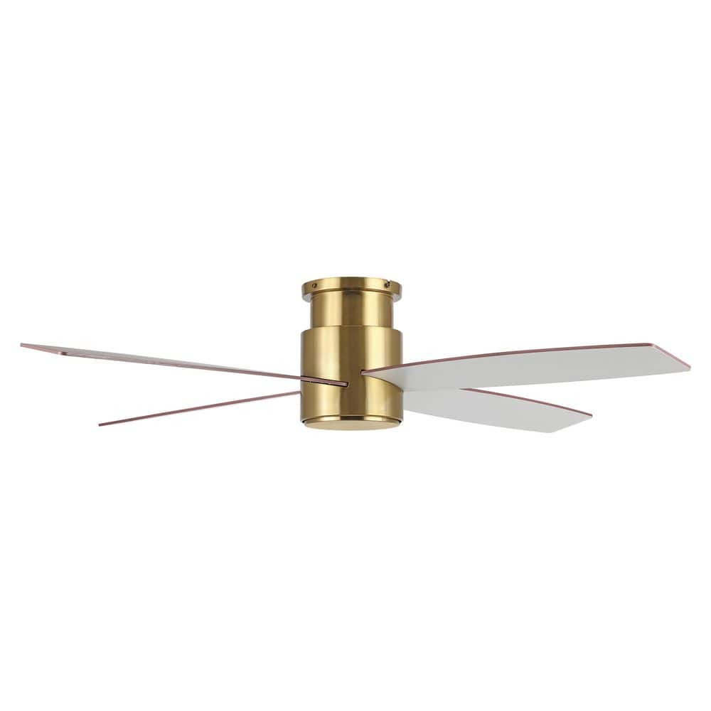 52 in. Gold Flush Mount DC Ceiling Fan without Lights, 4 Reversible Blades price history on PriceWatchPro