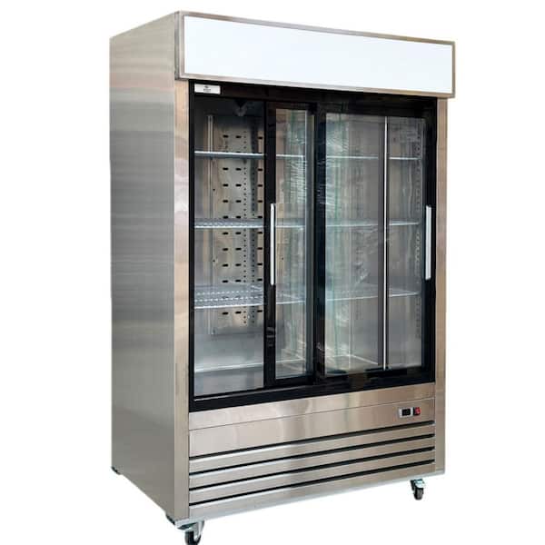 54 in. 47 cu. ft. Commercial Glass Door Reach in Refrigerator in Stainless Steel
