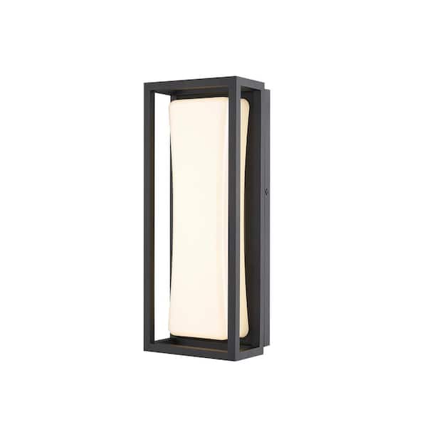 Unbranded Baden Outdoor Black Outdoor Hardwired Wall Sconce with Integrated LED
