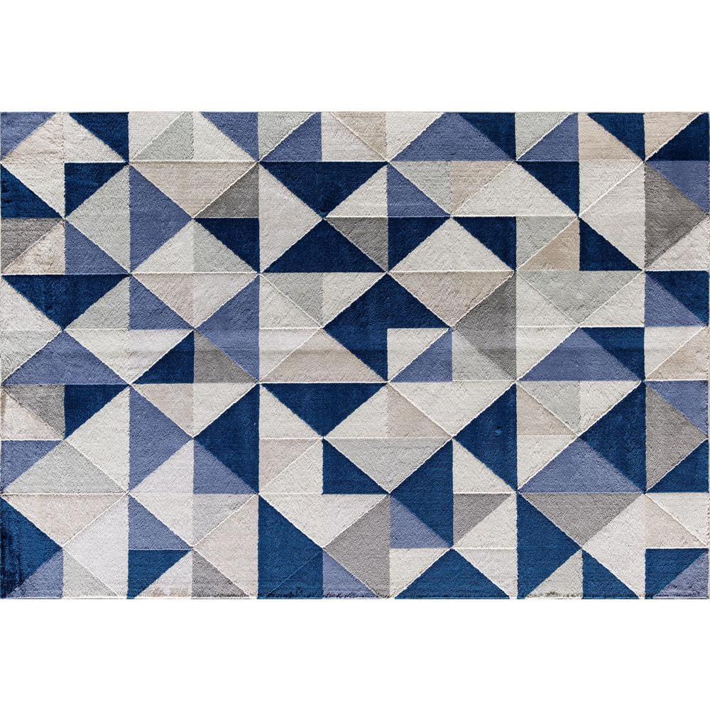 Vera Blue Geometric 2 ft. x 4 ft. Area Rug