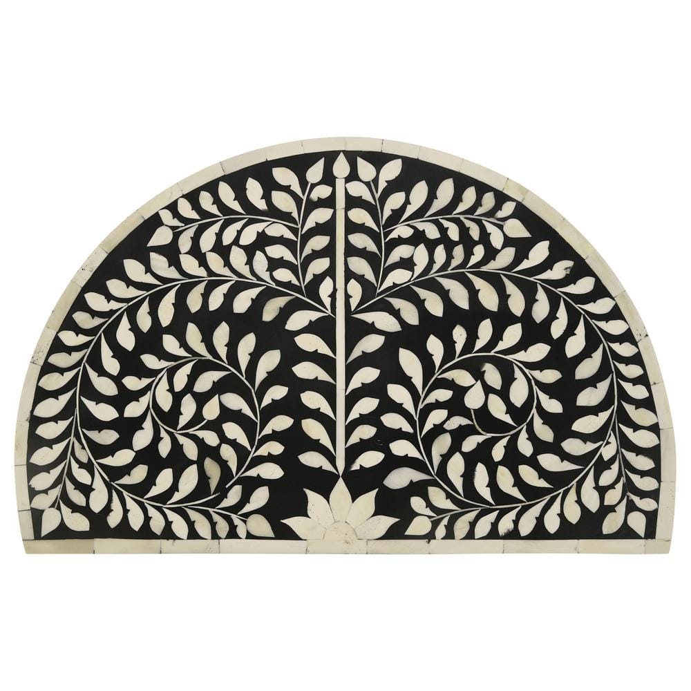 Zakiya Black and White Half-Moon Nesting Tables with Storage