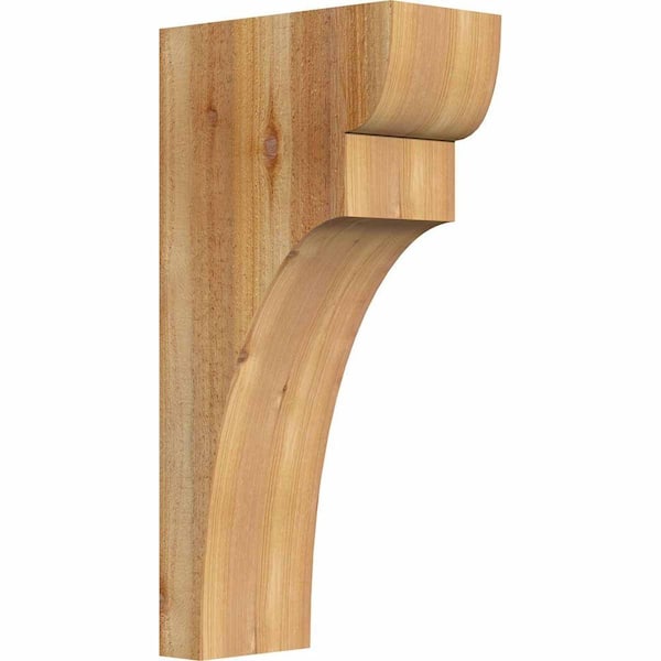 Ekena Millwork 6 in. x 12 in. x 24 in. Western Red Cedar Yorktown Rough Sawn Corbel