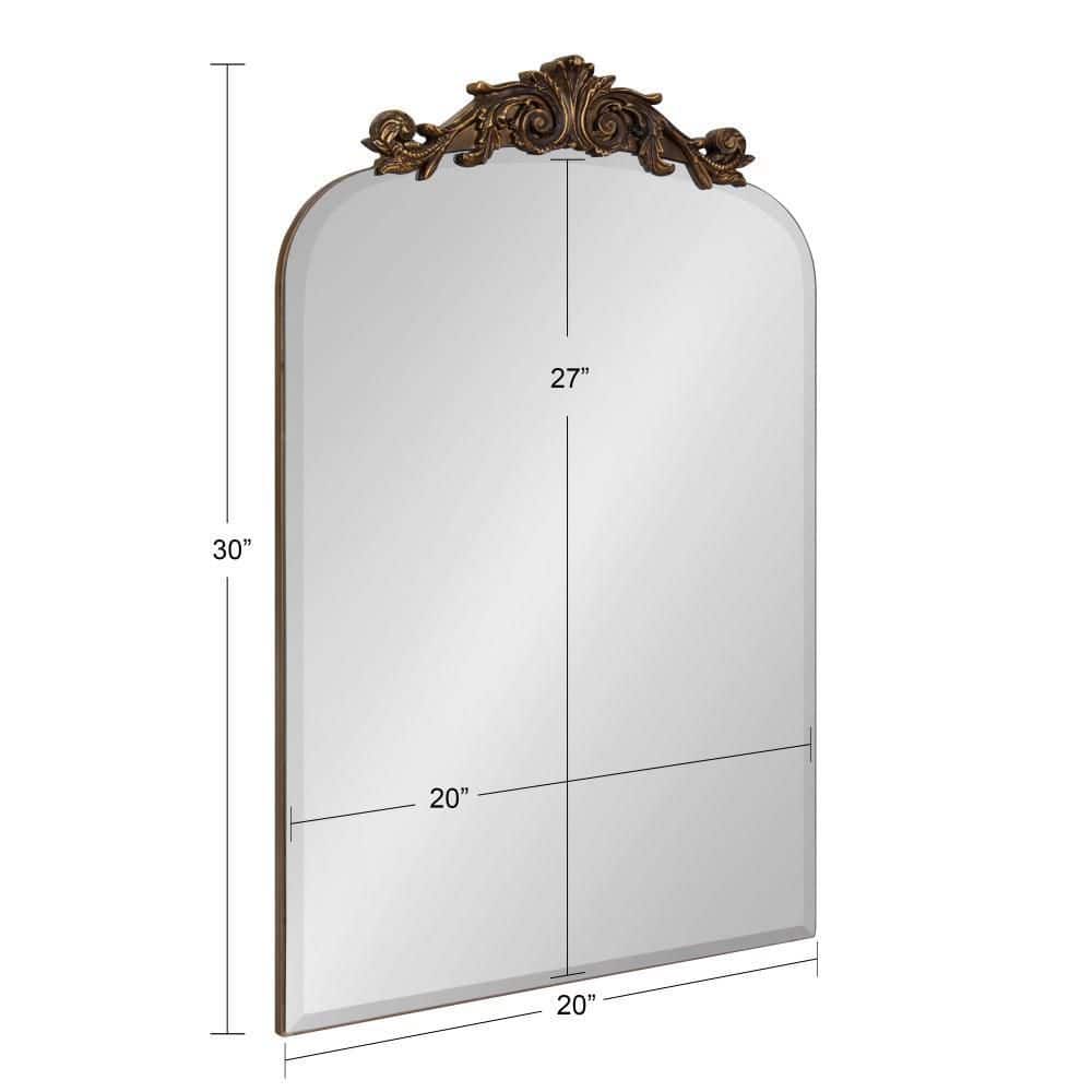 Arendahl Antique Gold Arch 20"x30" Frameless Vanity Mirror