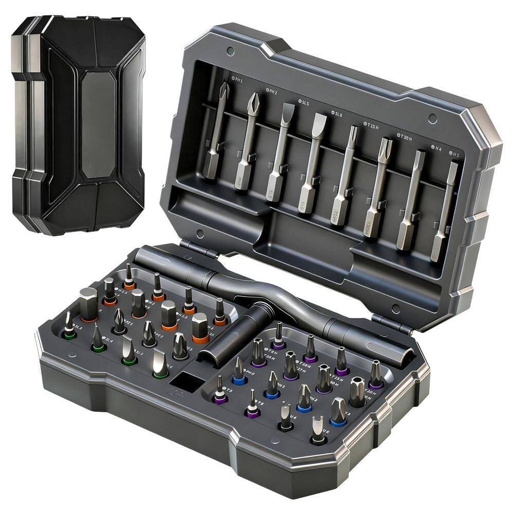 42-in-1 Magnetic Ratchet Multi-Bit Screwdriver Kit T Handle Dark Grey Insulated Hand Tool 42-Piece Set price history on PriceWatchPro