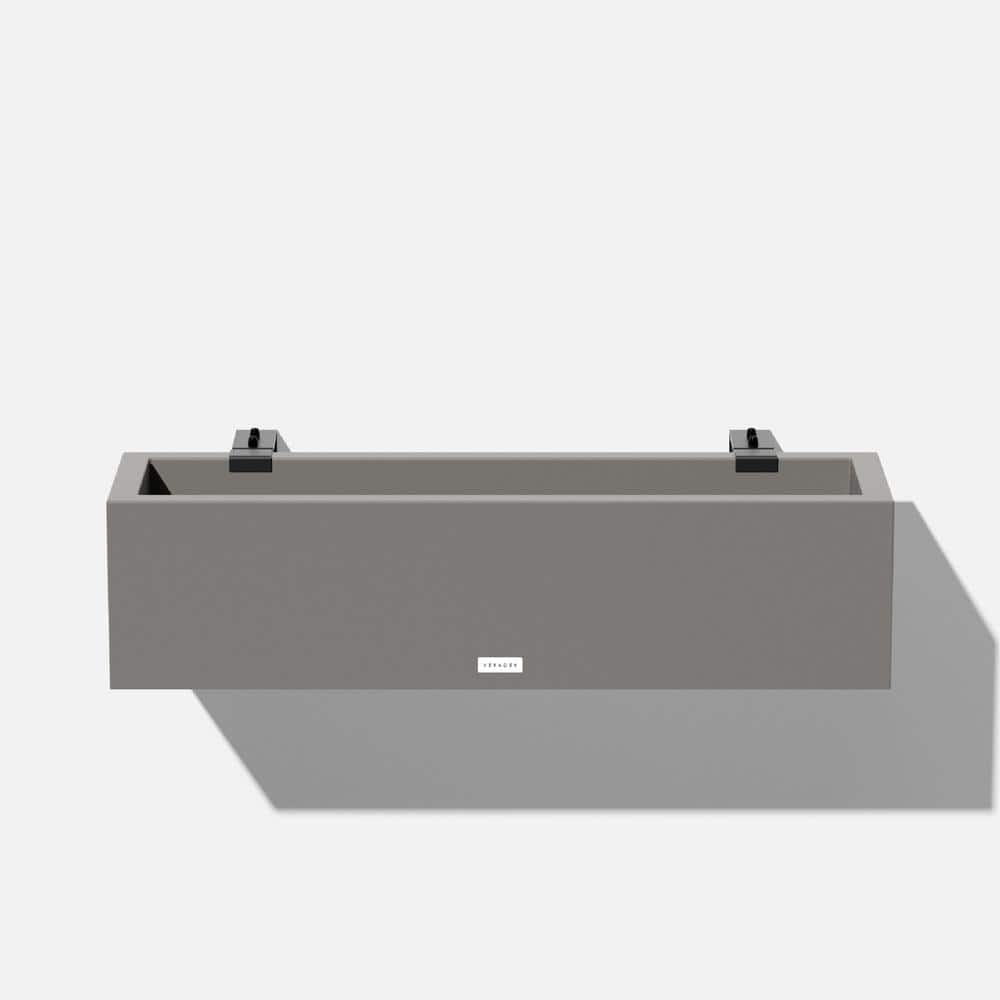 Gray Recycled Plastic Railing Window Box Planter