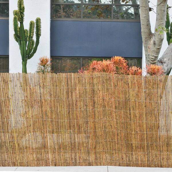 Backyard X-Scapes Garden Fencing Bamboo Fence Panel 6 x 16 Carbonized Split Slat 