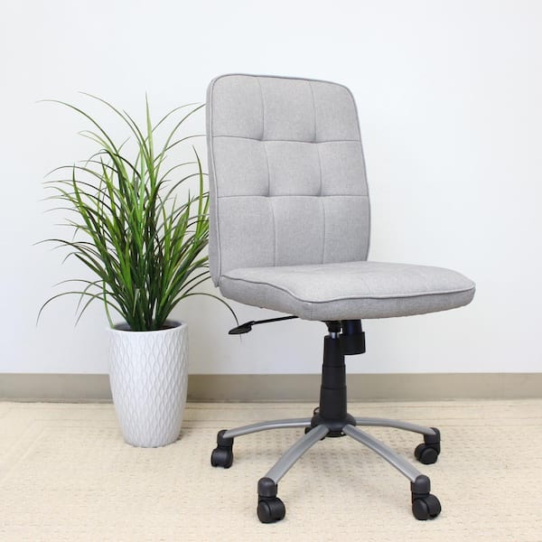 BOSS Office Products HomePro Armless Desk Chair Taupe Linen Fabric