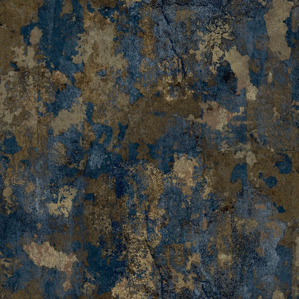 Italian Design Blue Mottled Effect Metallic Finish Non-Pasted Vinyl on Non-
