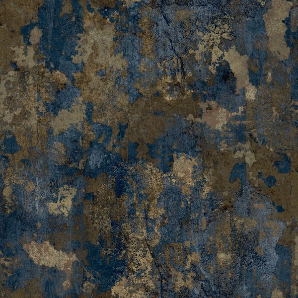 Unbranded Italian Design Blue Mottled Effect Metallic Finish Non-Pasted Vinyl on Non-Woven Wallpaper Sample