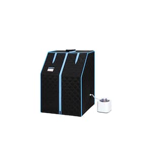 1-Person Portable Half Body Steam Sauna Tent for Personal Relaxation and Therapy at Home Easy to Install Black