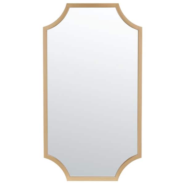 SAFAVIEH Elenin 19.75 in. W x 36 in. H Iron Novelty Modern Gold Wall Mirror