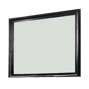 1.125 in. W x 36.625 in. H Wooden Frame Black Wall Mirror