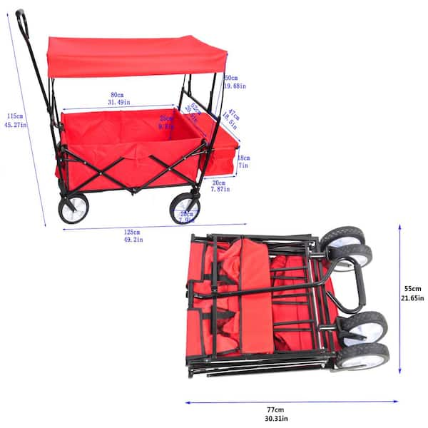 VEVOR 5.75 cu.ft. Beach Fishing Cart 500 lbs. Capacity Heavy-Duty Steel  Pier Wagon Trolley Garden Cart with 4 x 13 in. PU Tire SLKYJCBKZD00X0T74V0  - The Home Depot