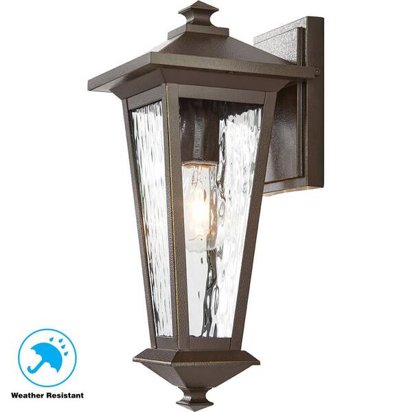 (2) McCarthy selling 1-Light Bronze with Gold Highlights Motion Sensing Outdoor Wall Mou