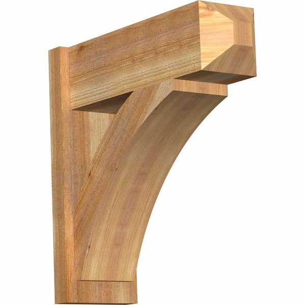 Ekena Millwork 8 in. x 24 in. x 24 in. Thorton Craftsman Rough Sawn Western Red Cedar Outlooker