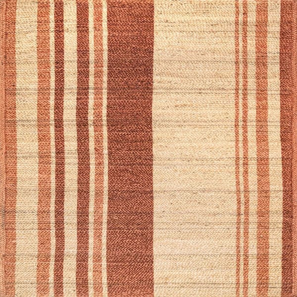 *DISCONTINUED* Claudia Striped Jute Brown 5 ft. x 8 ft. Indoor Area Rug