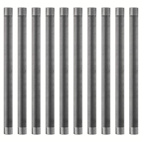 Ironwerks Designs 1/2 in. x 48 in. Black Iron Pipe Nipple (10-Pack)