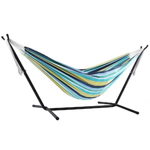 9 ft. Cotton Double Hammock with Stand in Cayo Reef
