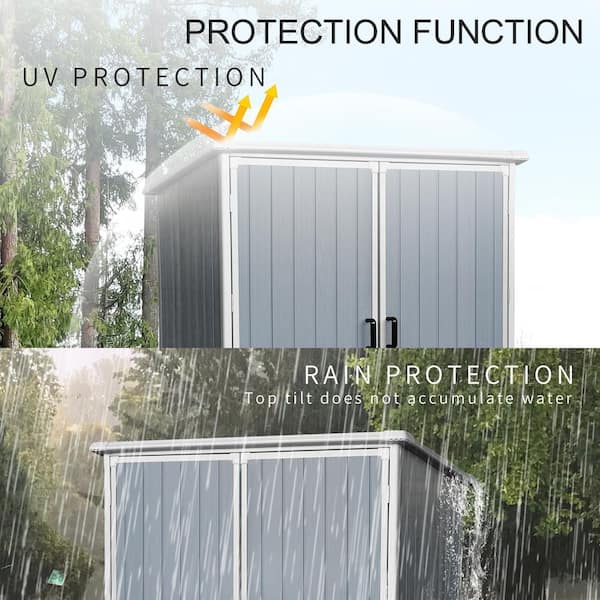 Gray 5 ft. W x 3 ft. D Plastic Outdoor Waterproof Resin Storage