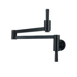 Wall Mounted Pot Filler with Stretchable Double Joint Swing Arm in Oil Rubbed Bronze