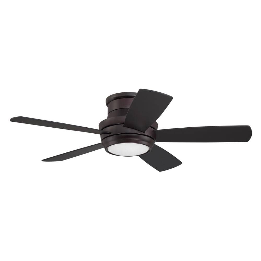 Tempo 44-Inch White Low Profile Ceiling Fan with LED Light and Remote