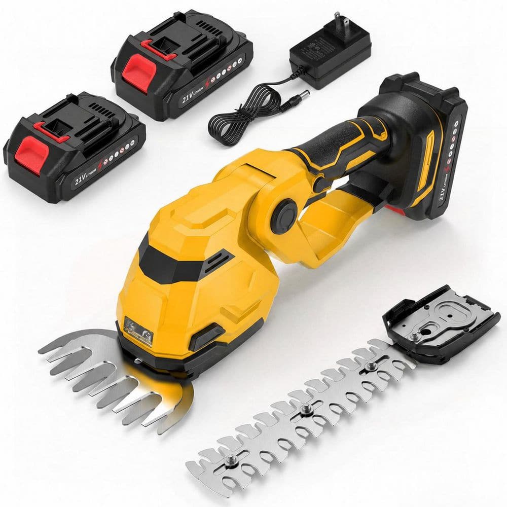 Yellow 2-in-1 Cordless Hedge Trimmer and Grass Shears with 8.9 in.L & 5.1 in.W Blades, Adjustable Angle price history on PriceWatchPro