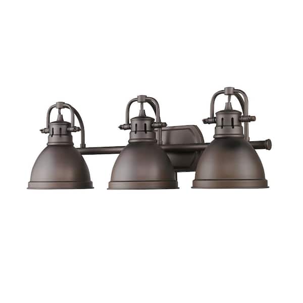 Golden Lighting - Duncan 3-Light Rubbed Bronze Bath Light