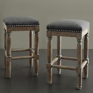 Kagen Grey 14 in. W x 14 in. D x 26 in. H Counter Stool Set of 2