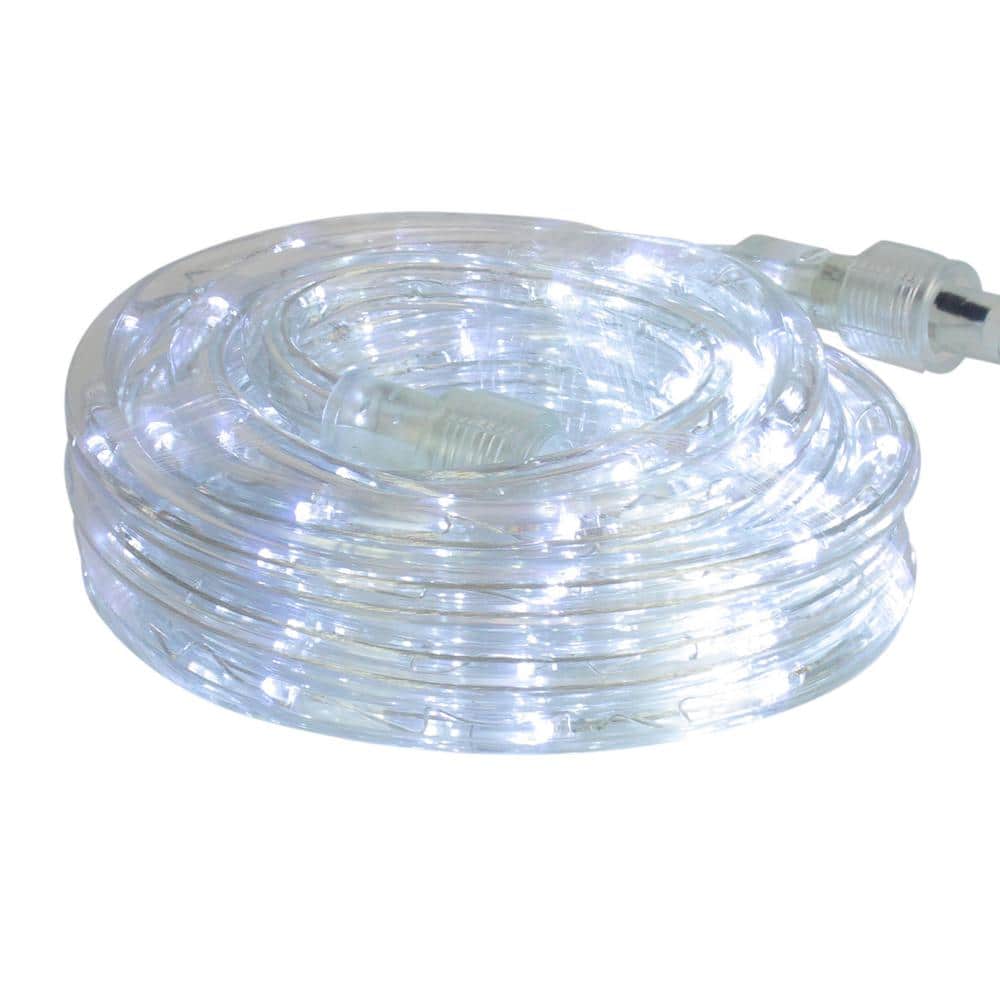 18 ft Warm White LED Outdoor Rope Lights with Clear Tube