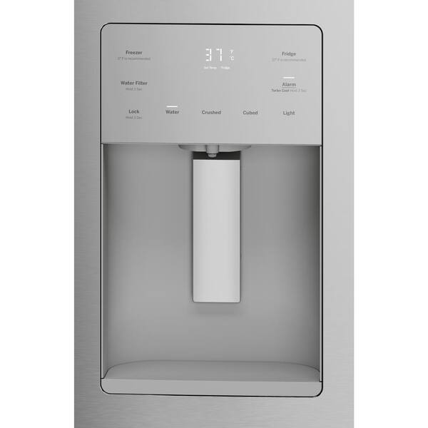 Ge 25 6 Cu Ft French Door Refrigerator In Fingerprint Resistant Stainless Steel Energy Star Gfe26jymfs The Home Depot