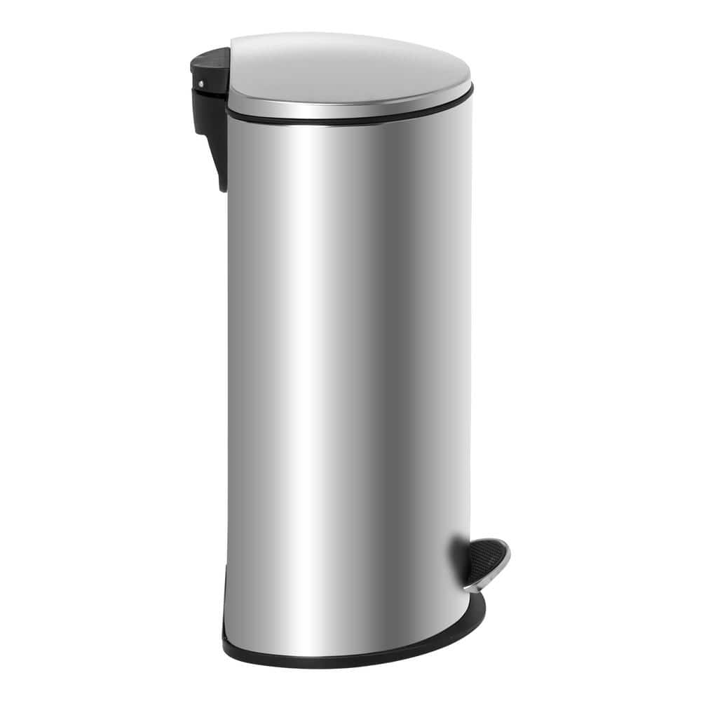 Honey-Can-Do 30L Silver Stainless Steel Step-On Trash Can