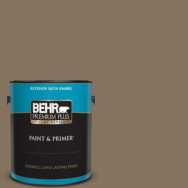 BEHR PREMIUM PLUS 1 gal. #BXC-05 Mudslide Satin Enamel Exterior Paint & Primer