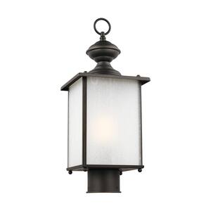 Jamestowne 1-Light Outdoor Antique Bronze Post Light with LED Bulb
